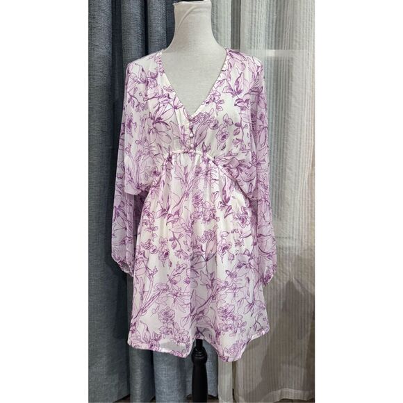 a new day Dresses & Skirts - A new day purple‎ flower summer beach dress size medium